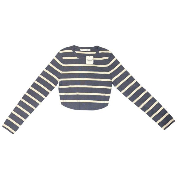 NWT Blue and White Striped Alter'd State Cropped Sweater Medium - Picture 3 of 4